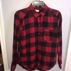 Hollister red and black checkered flannel